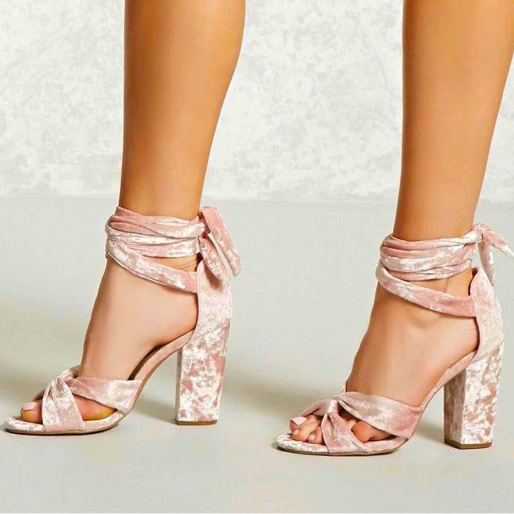 Pink Velvet Heels